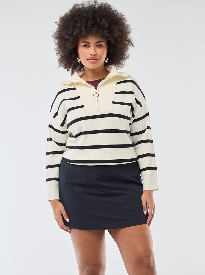 Hoge taille skort Blauw - Kiabi