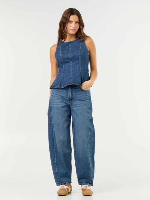 Hoge taille wide leg jeans - Kiabi