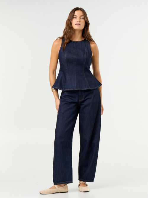 Hoge taille wide leg jeans - Kiabi