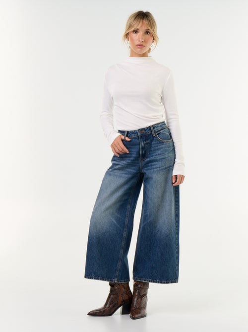 Hoge taille wide leg jeans - Kiabi