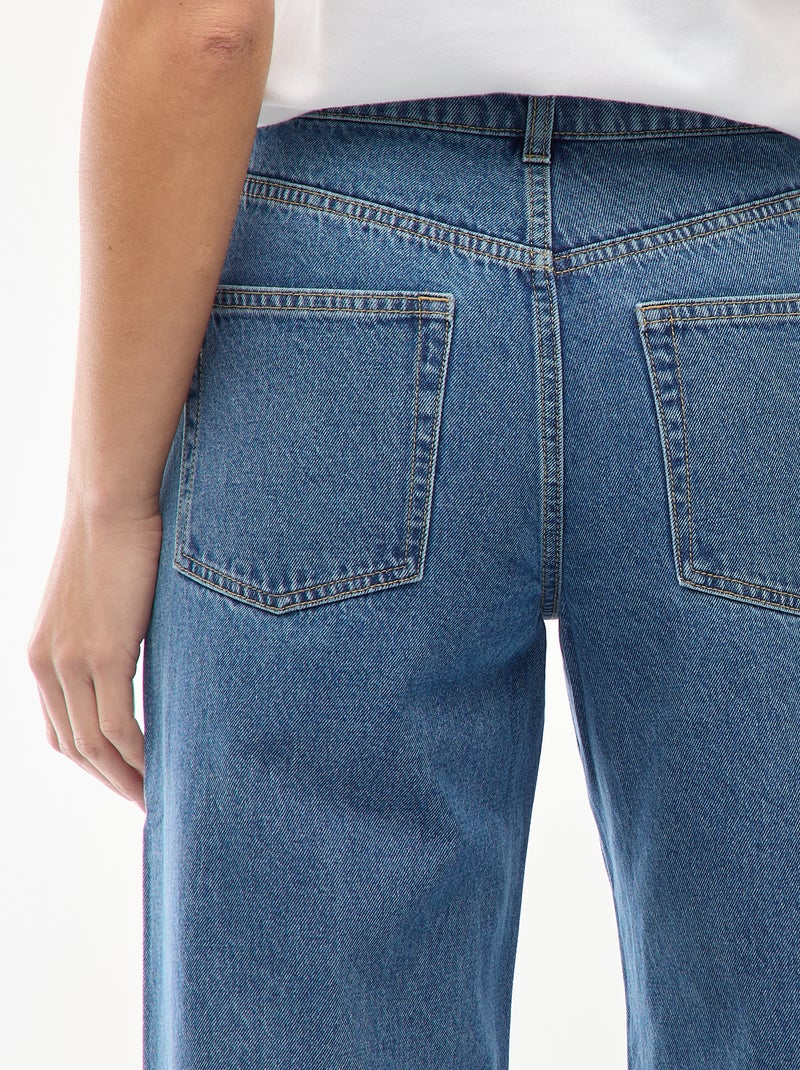 Hoge taille wide leg jeans met kleurvlakken Blauw - Kiabi