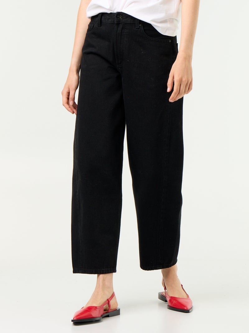 Hoge taille wide leg jeans Zwart - Kiabi
