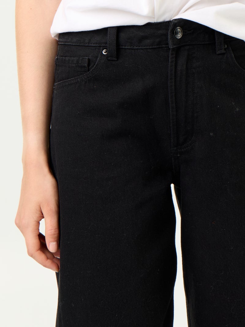 Hoge taille wide leg jeans Zwart - Kiabi
