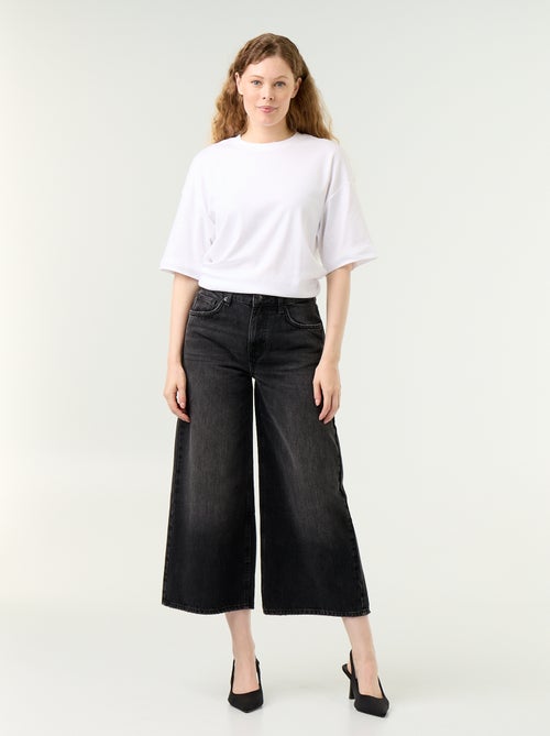 Hoge taille wide leg jeans - Kiabi