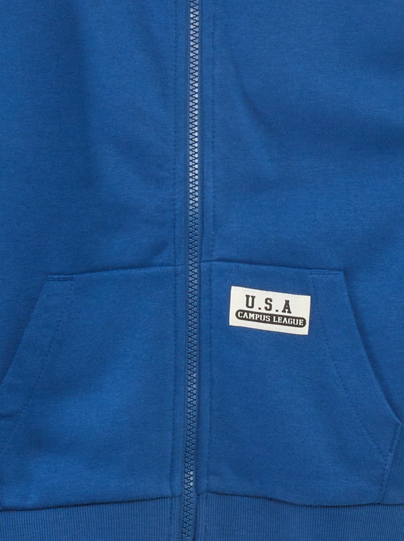 Hoodie in Amerikaanse stijl BLAUW - Kiabi
