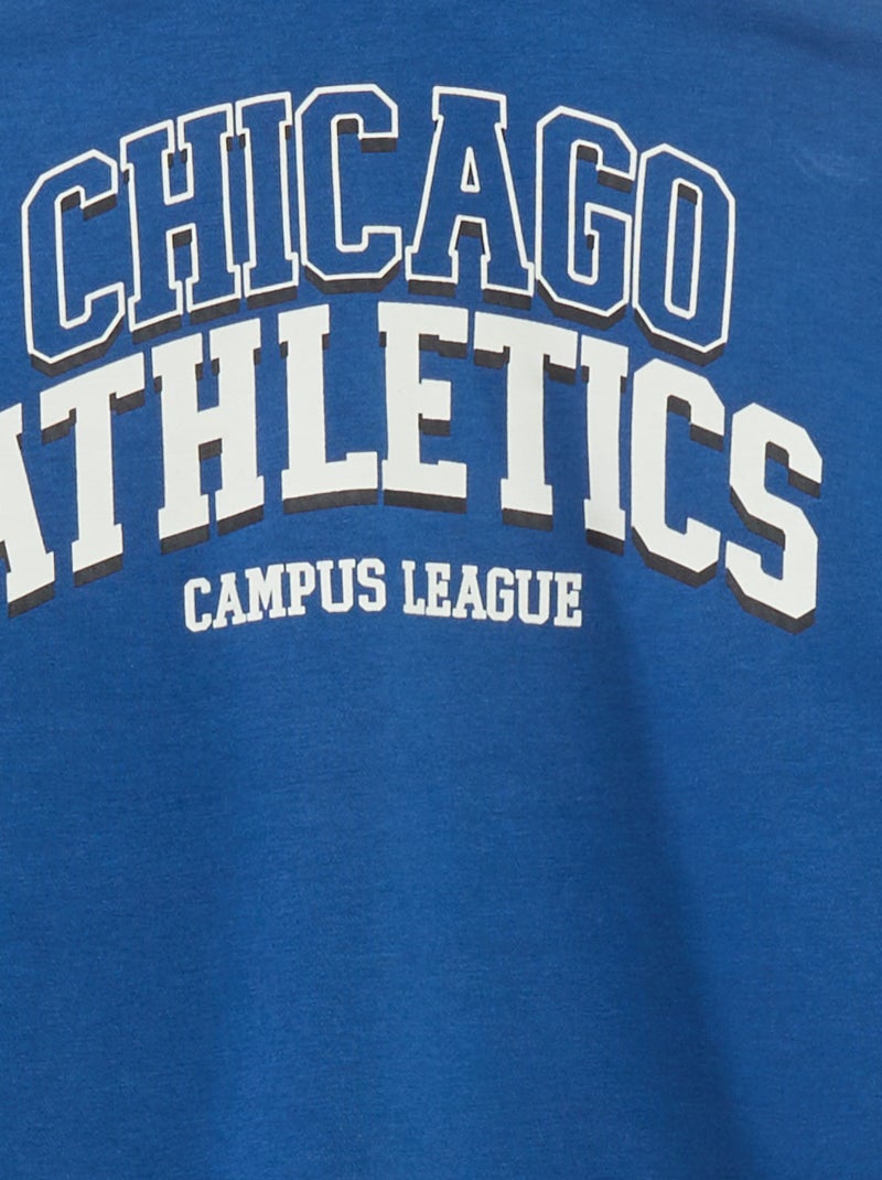 Hoodie in Amerikaanse stijl BLAUW - Kiabi