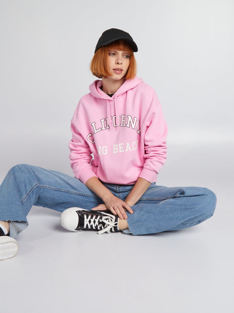 Hoodie in campusstijl ROOD - Kiabi
