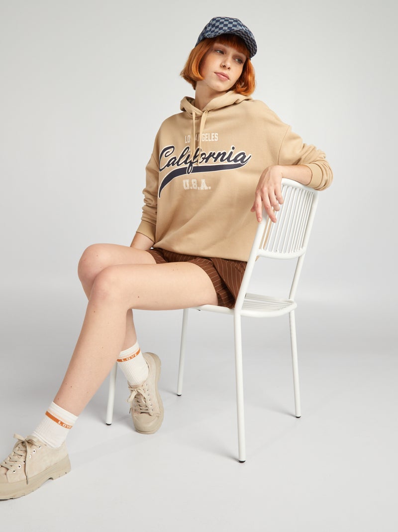 Hoodie in campusstijl WIT - Kiabi