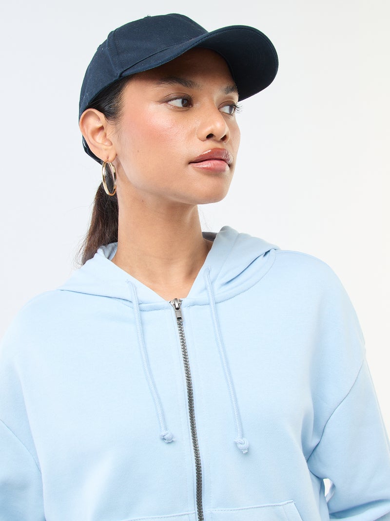 Hoodie in crop top-stijl Blauw - Kiabi