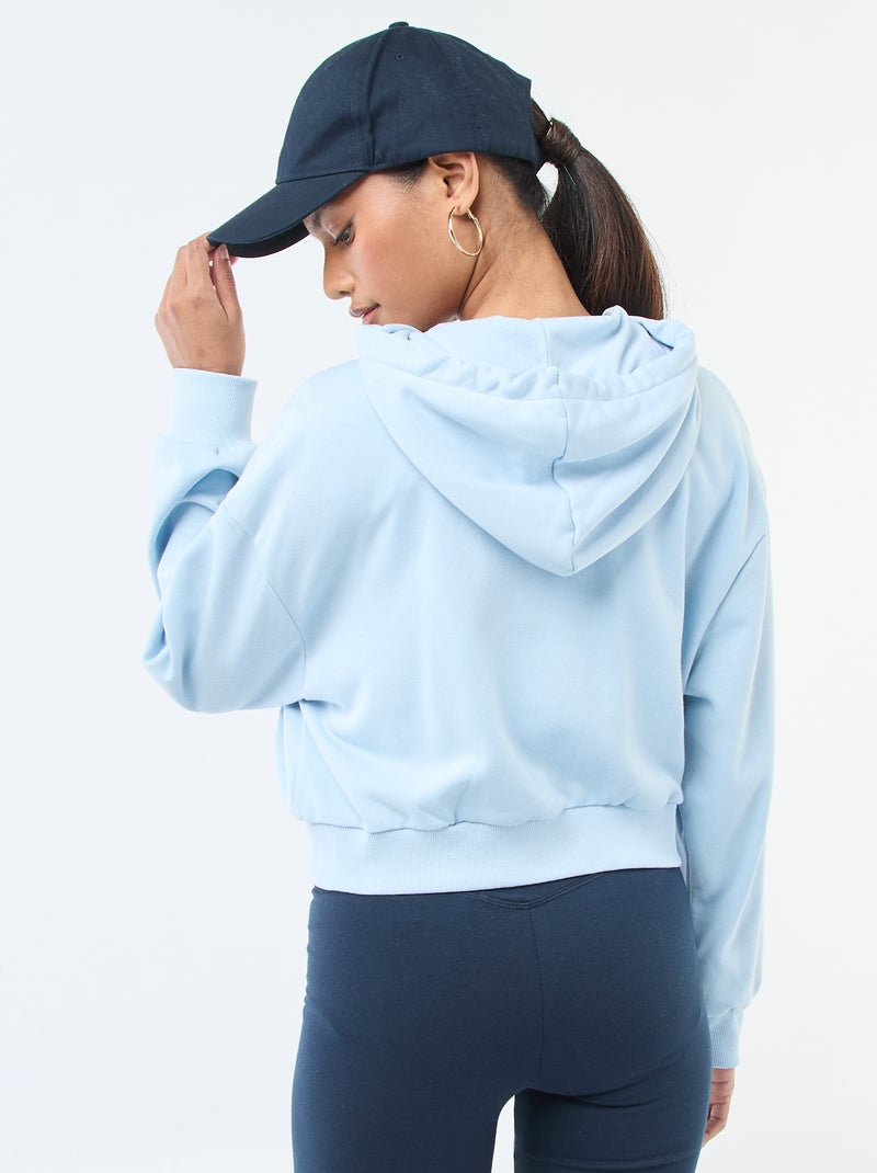 Hoodie in crop top-stijl Blauw - Kiabi