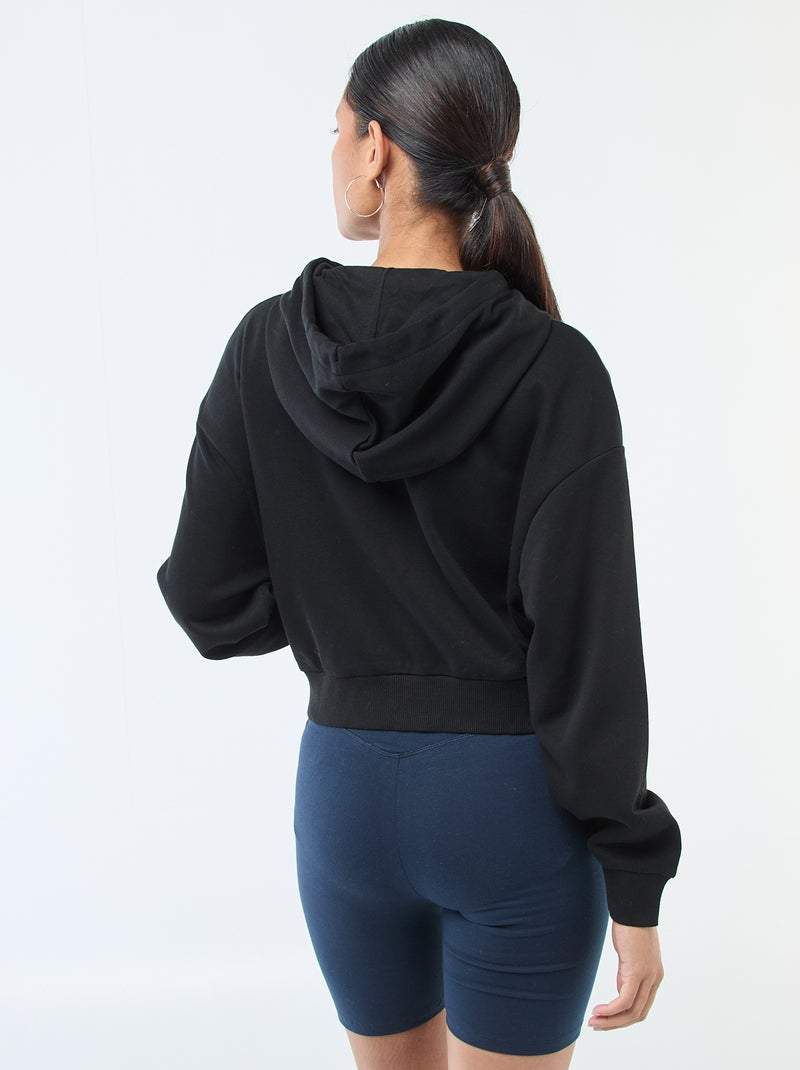 Hoodie in crop top-stijl zwart - Kiabi