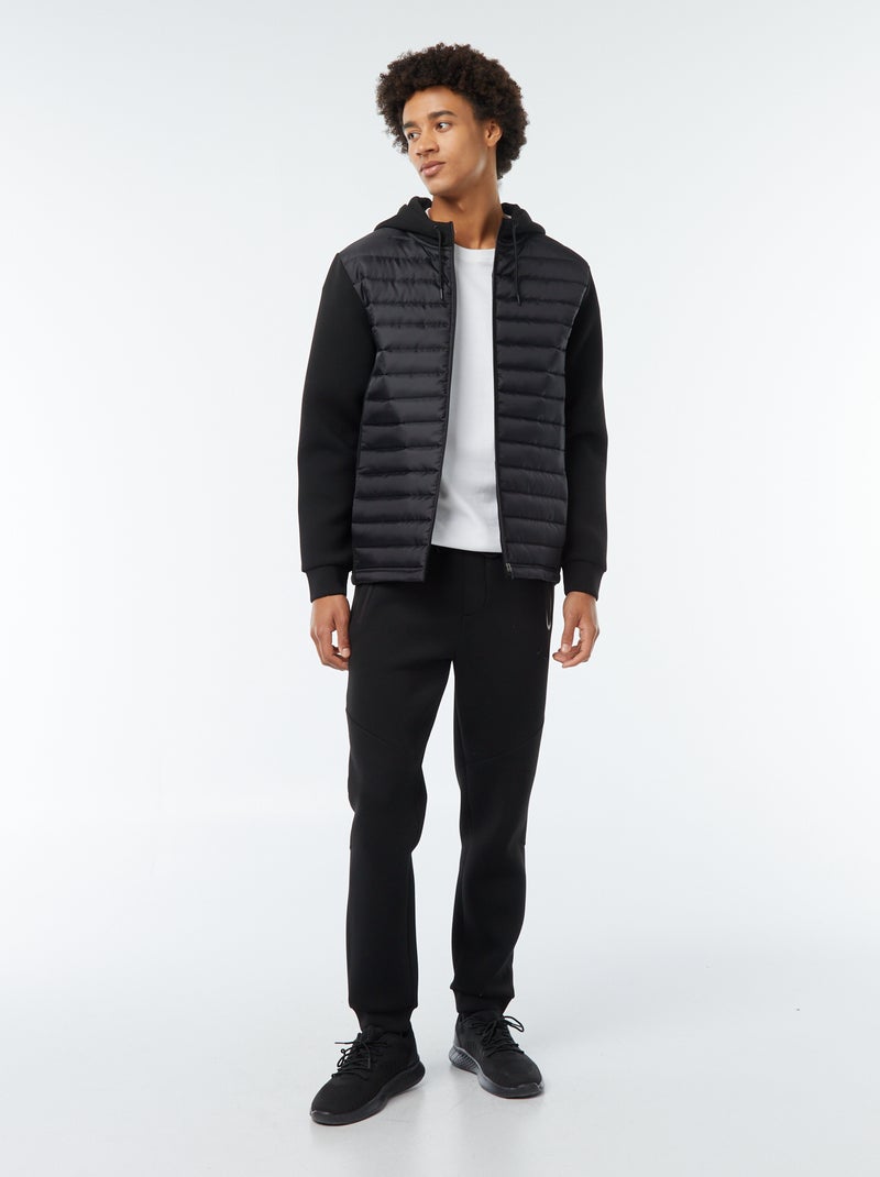 Hoodie in donsjackstijl zwart - Kiabi