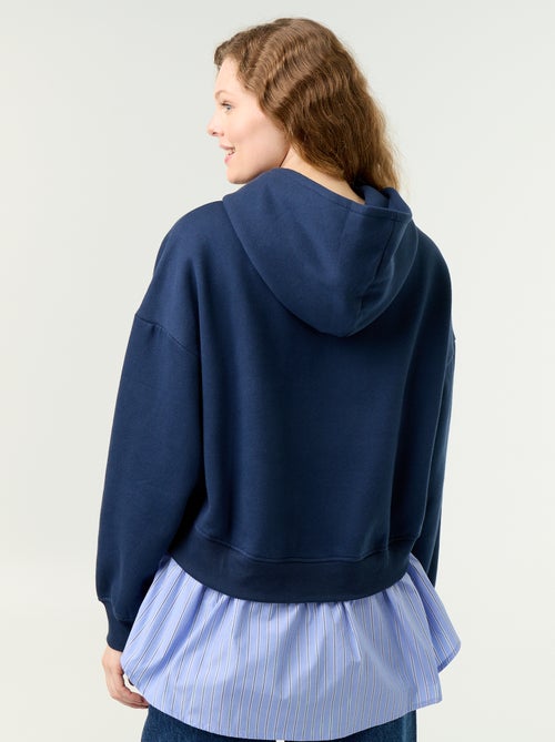 Hoodie met 2-in-1-effect en hemdonderkant - Kiabi