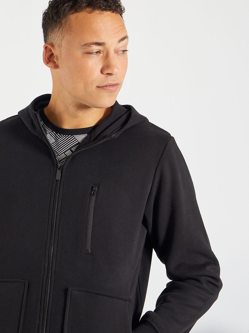 Zwarte Zwarte Hoodie Met Rode Roos En Uitsparingen Op De Mouwen main image 1