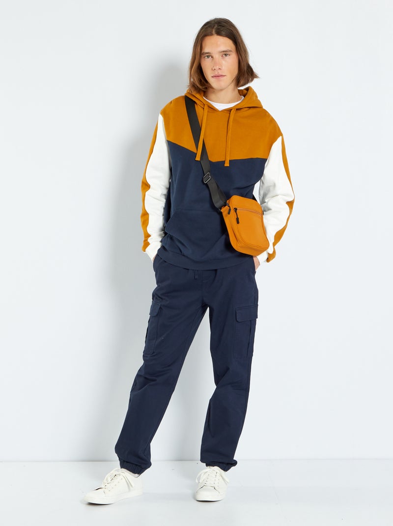 Hoodie met colorblock GEEL - Kiabi