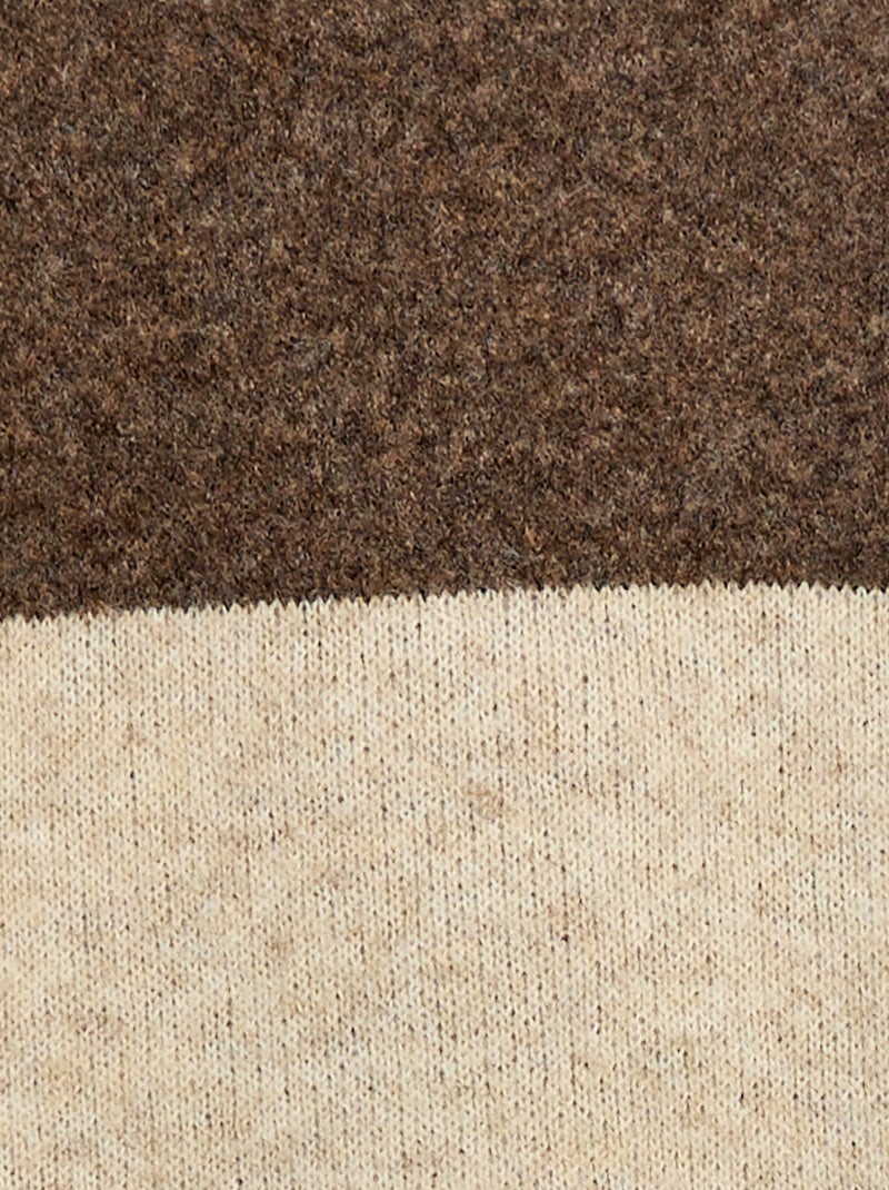 Hoodie met colorblock-patroon Bruin - Kiabi