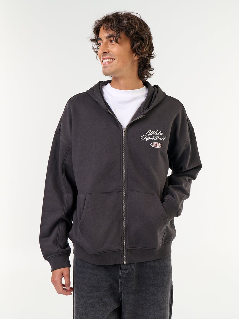 Hoodie met dubbelzijdige opdruk Zwart - Kiabi