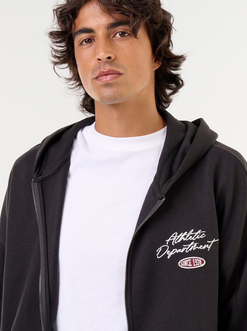 Hoodie met dubbelzijdige opdruk Zwart - Kiabi