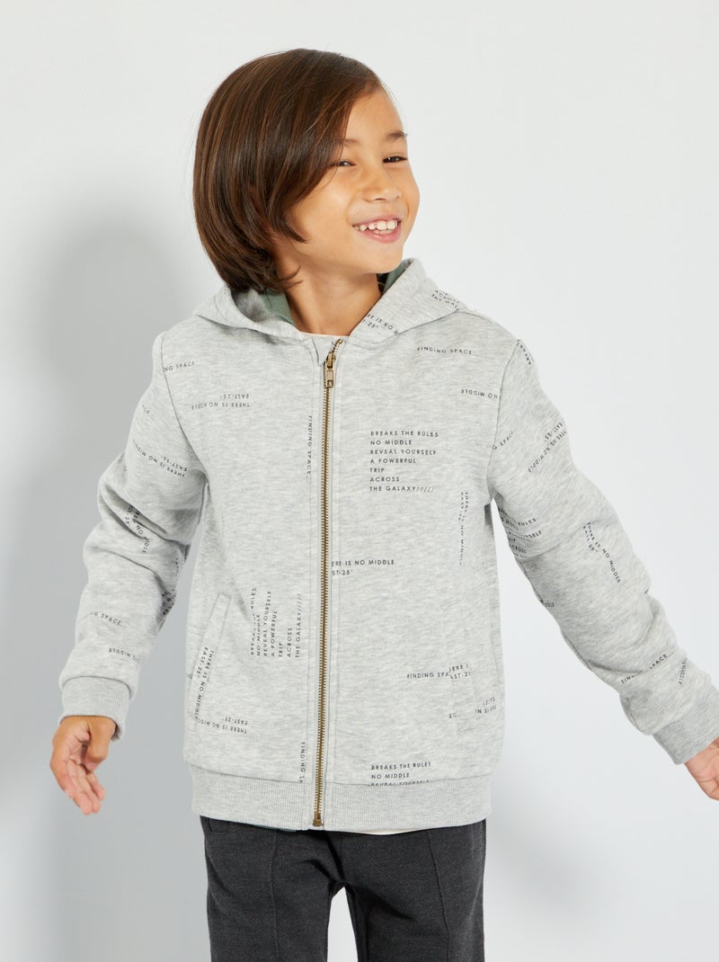 Hoodie met 'galaxy'-print GRIJS - Kiabi