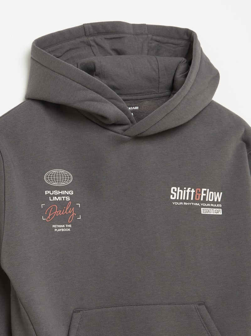 Hoodie met kangoeroezak Donkergrijs / Antraciet - Kiabi
