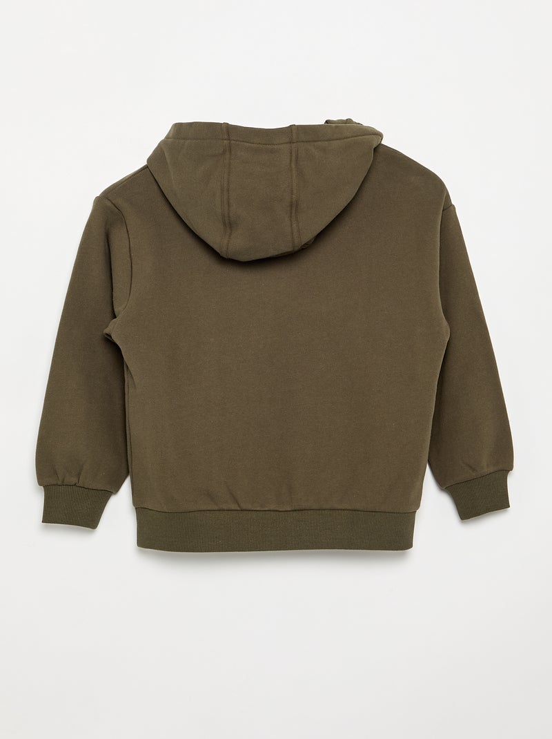 Hoodie met kangoeroezak Kaki - Kiabi