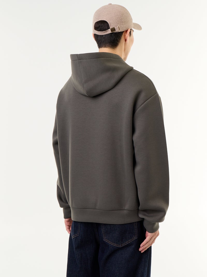 Hoodie met kangoeroezak Kaki - Kiabi