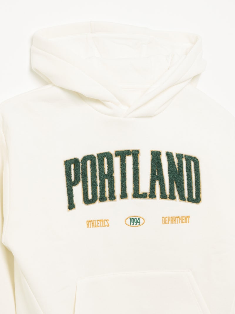 Hoodie met kangoeroezak Wit - Kiabi