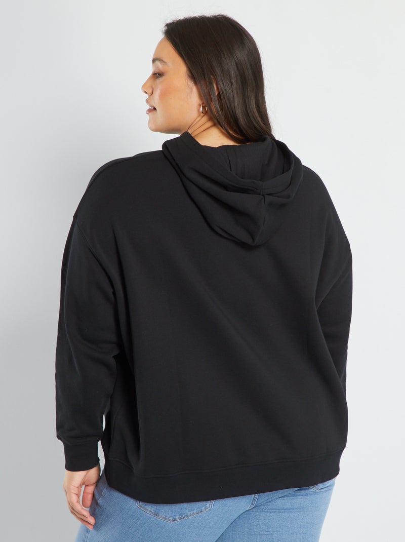 Hoodie met kangoeroezak zwart - Kiabi