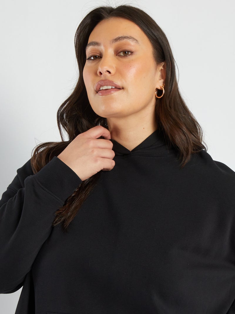 Hoodie met kangoeroezak zwart - Kiabi