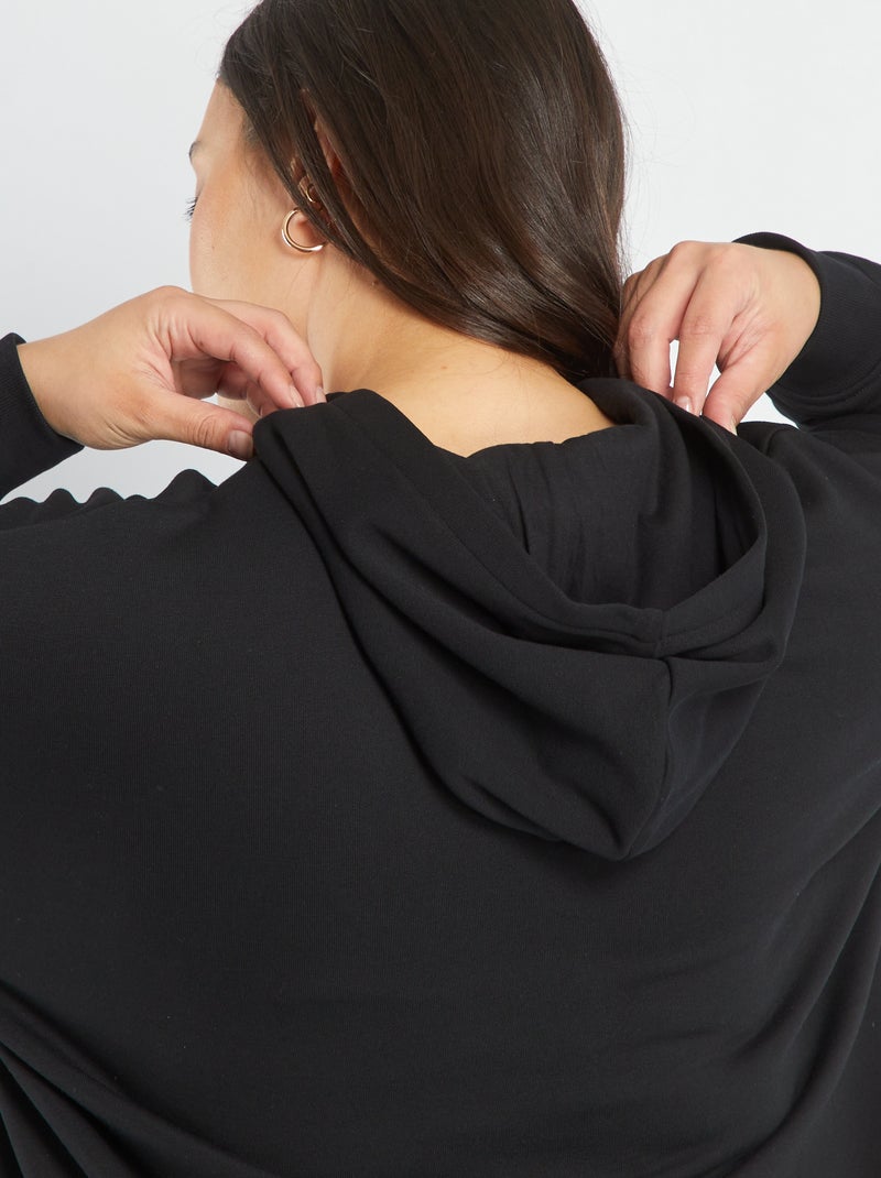 Hoodie met kangoeroezak zwart - Kiabi
