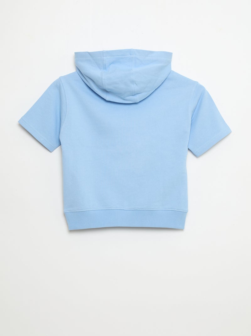 Hoodie met korte mouwen Blauw - Kiabi