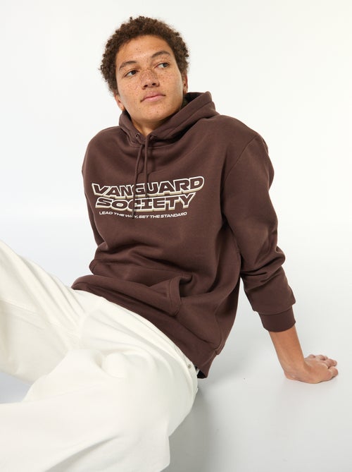 Hoodie met opschrift voor- en achterop - Kiabi