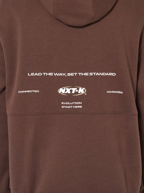 Hoodie met opschrift voor- en achterop - Kiabi