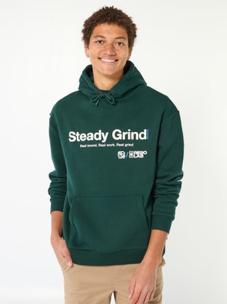 Hoodie met opschrift voor- en achterop