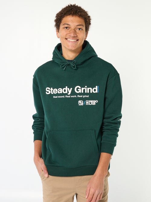 Hoodie met opschrift voor- en achterop - Kiabi