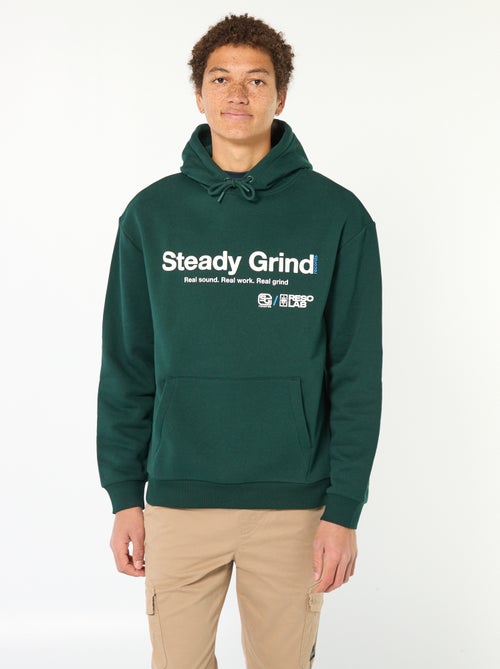 Hoodie met opschrift voor- en achterop - Kiabi