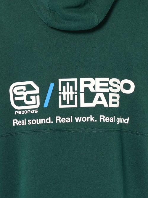 Hoodie met opschrift voor- en achterop - Kiabi