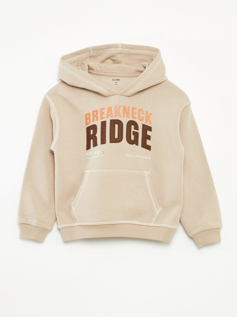 Hoodie met print Biege - Kiabi