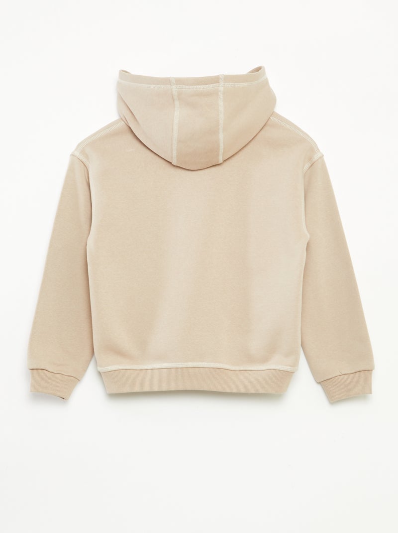 Hoodie met print Biege - Kiabi