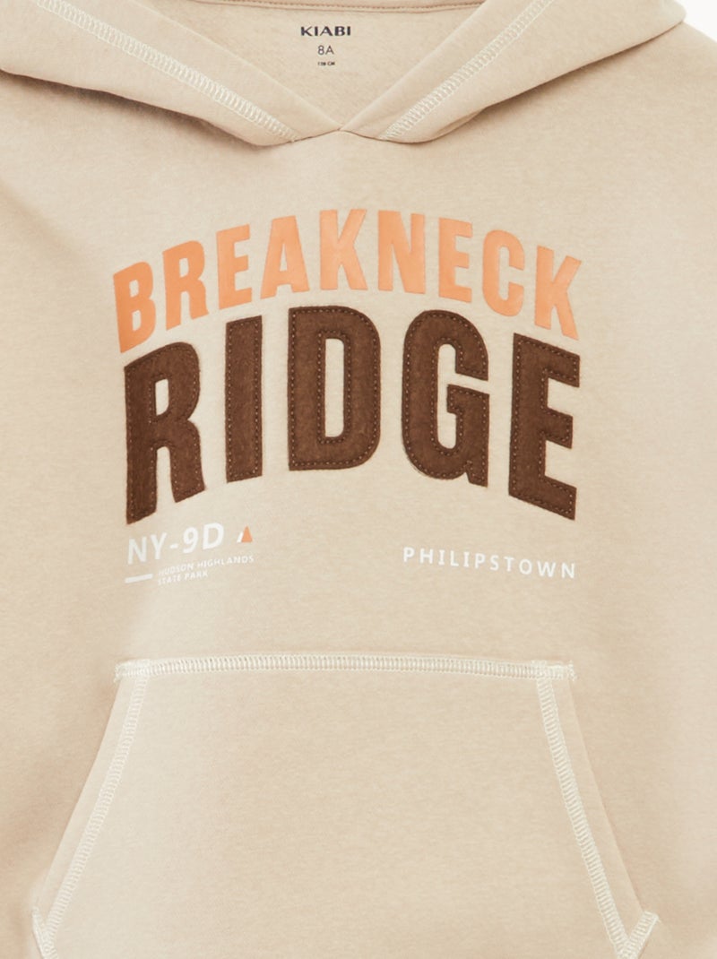 Hoodie met print Biege - Kiabi
