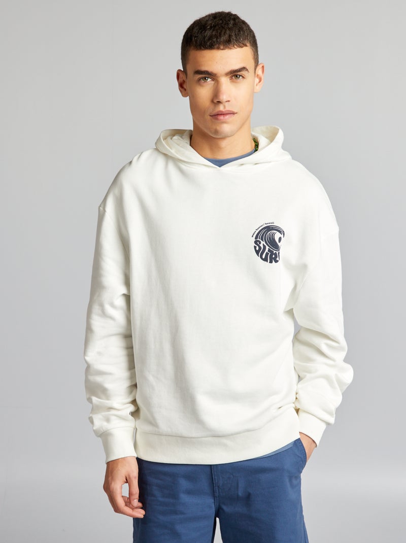 Hoodie met print WIT - Kiabi