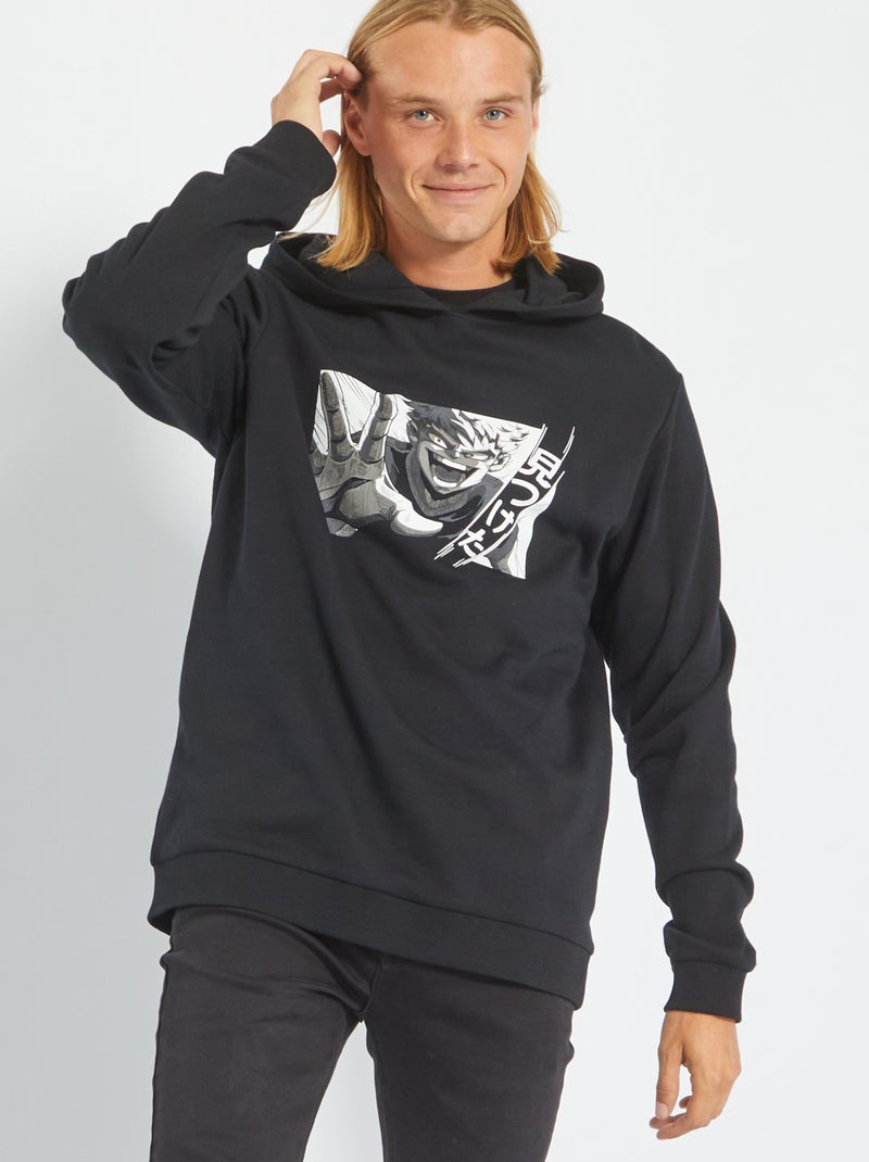 Hoodie met print ZWART - Kiabi