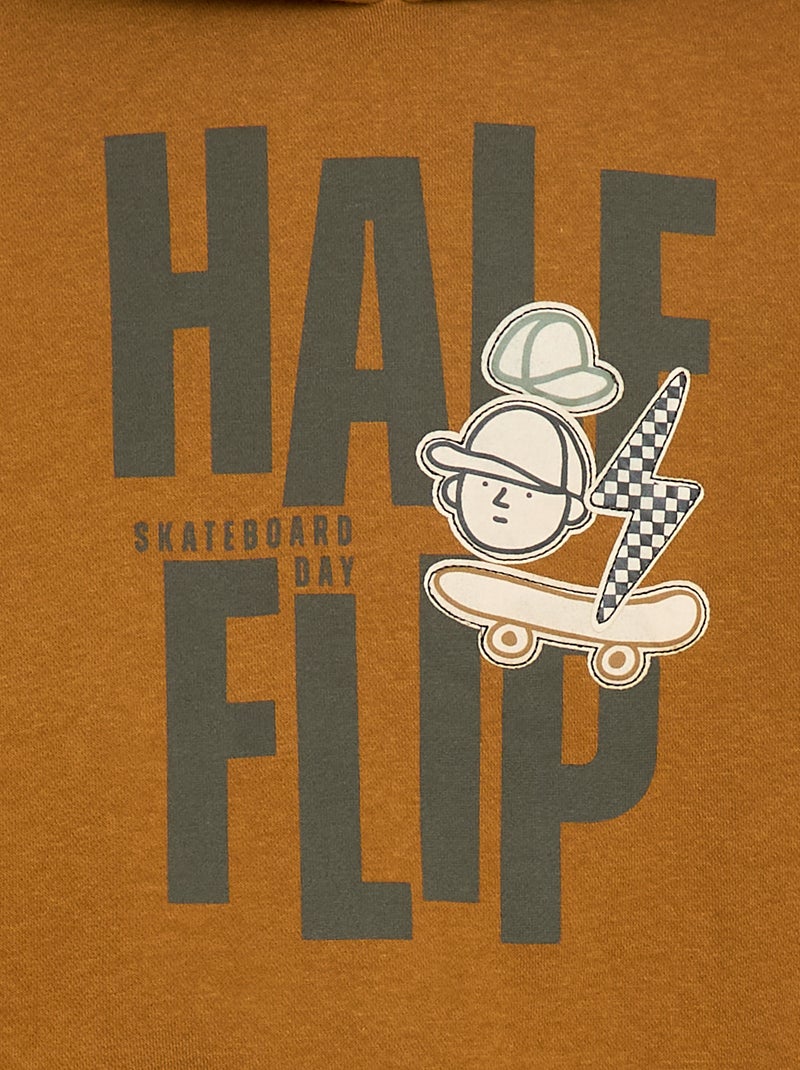 Hoodie met reliëfprint Geel - Kiabi