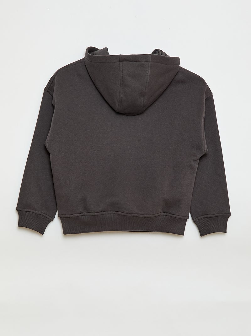 Hoodie met reliëfprint Grijs - Kiabi