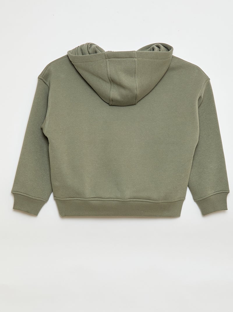 Hoodie met reliëfprint Kaki - Kiabi