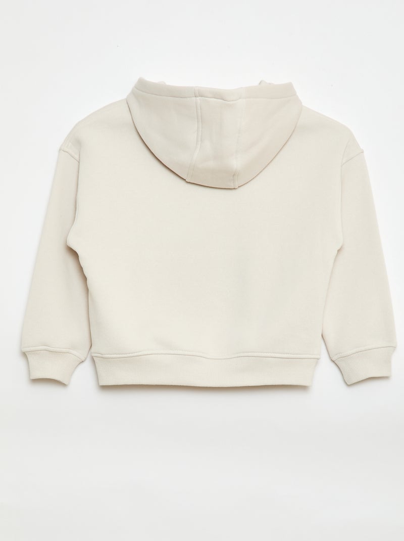 Hoodie met reliëfprint Wit - Kiabi