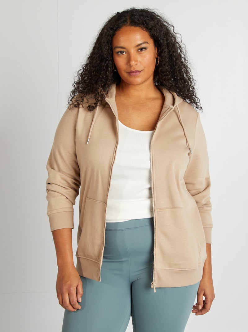 Hoodie met rits BIEGE - Kiabi