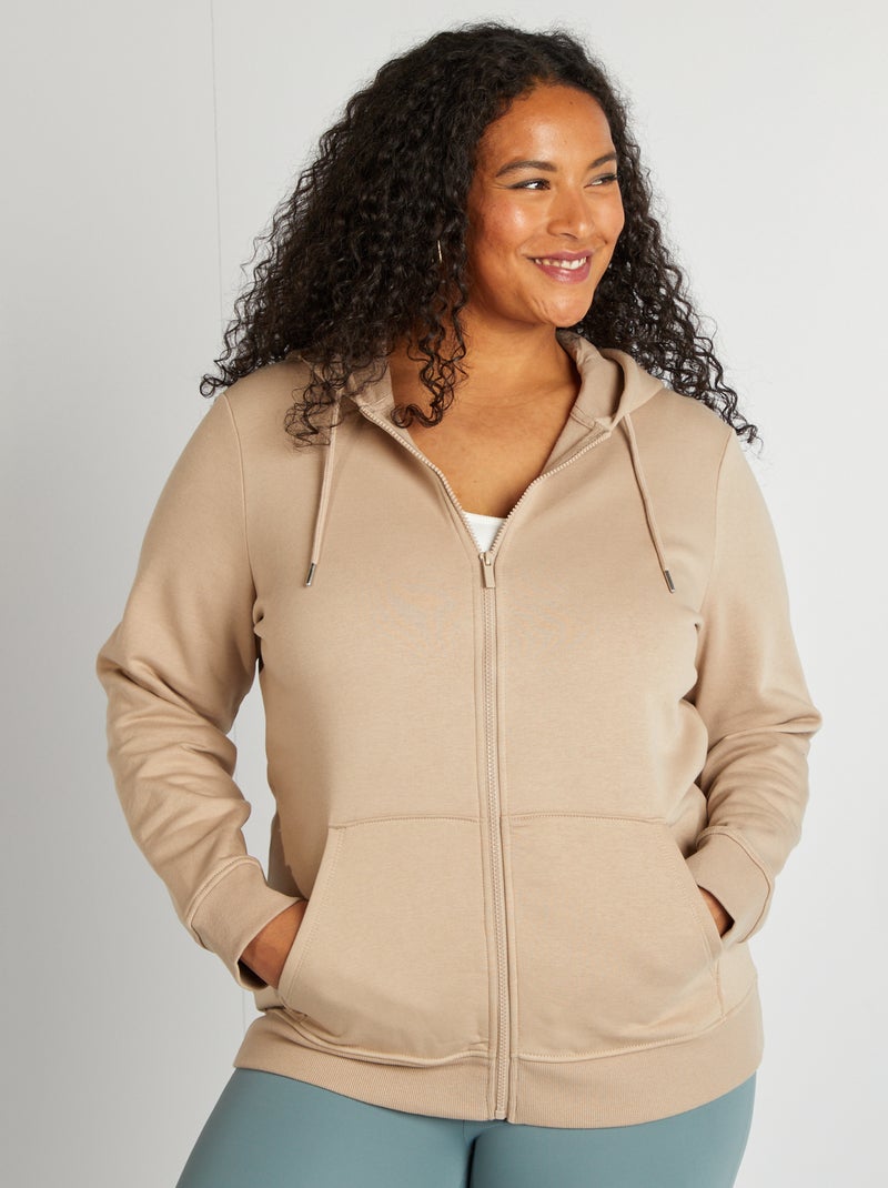 Hoodie met rits BIEGE - Kiabi