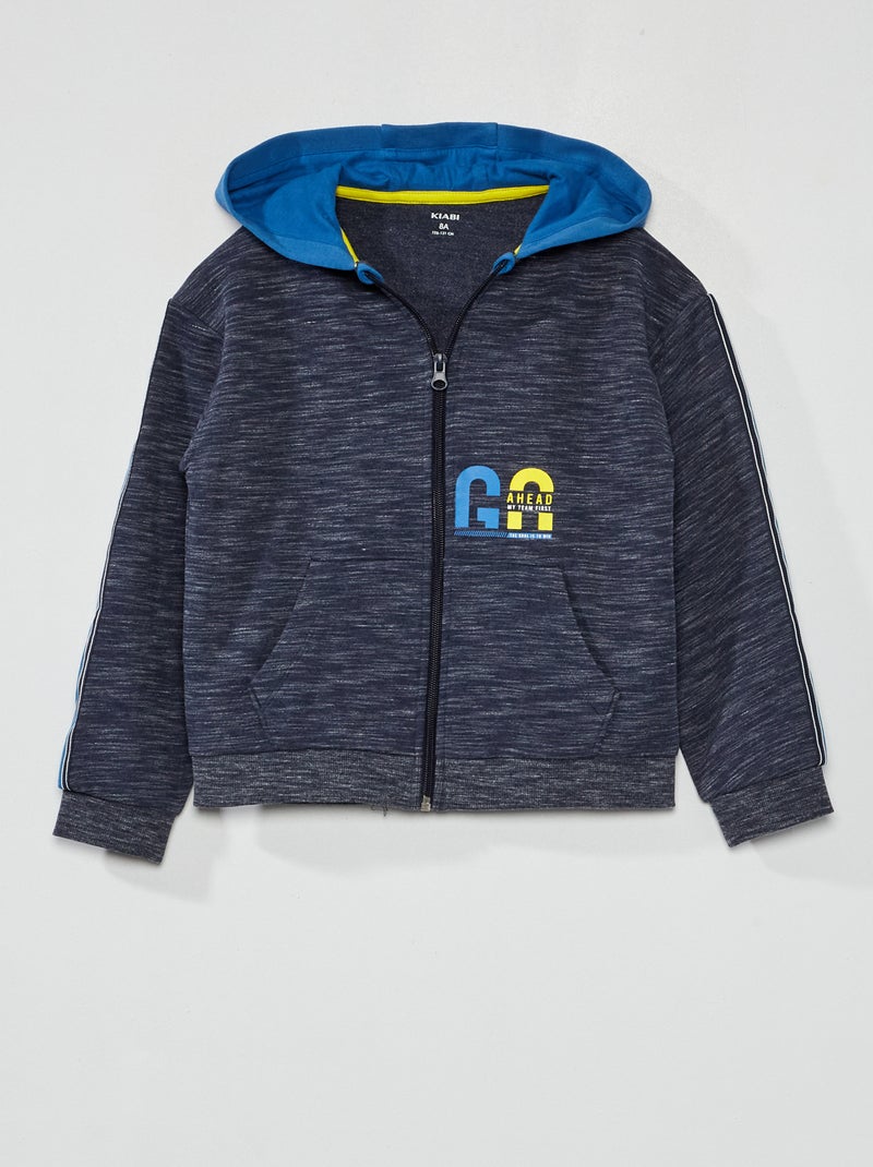 Hoodie met rits BLAUW - Kiabi