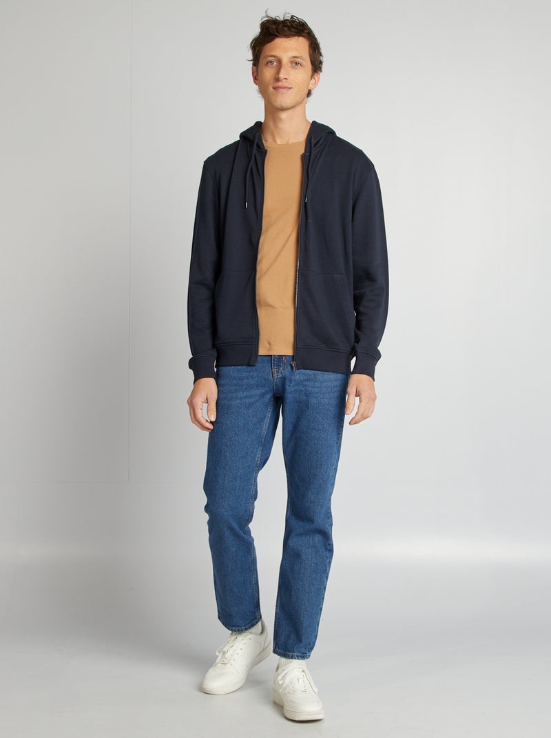 Hoodie met rits BLAUW - Kiabi